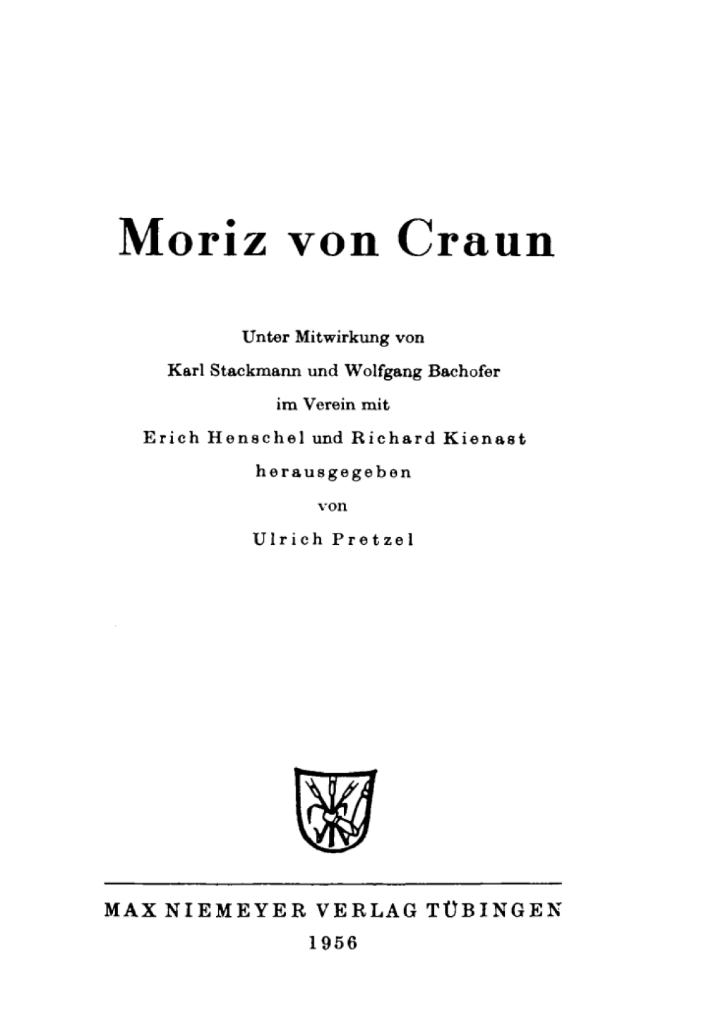 Moriz von CraÃ»n 1st Edition â€“ PDF/EPUB Version Downloadable