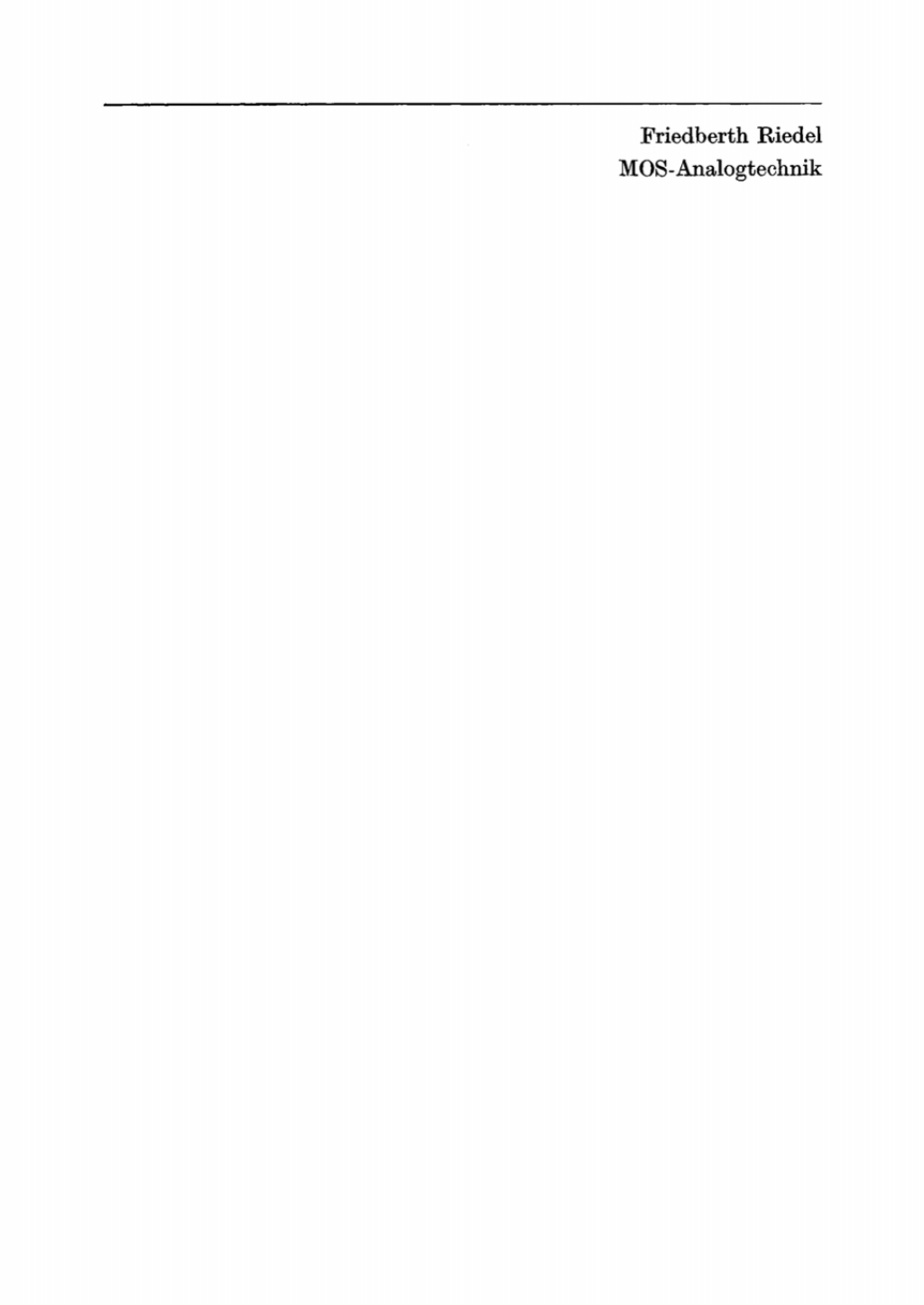 MOS-Analogtechnik 1st Edition â€“ PDF/EPUB Version Downloadable