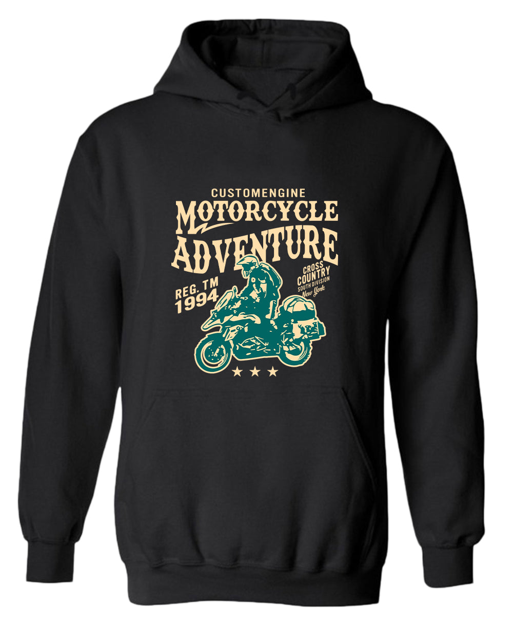 Motorcycle adventure cross country hoodie