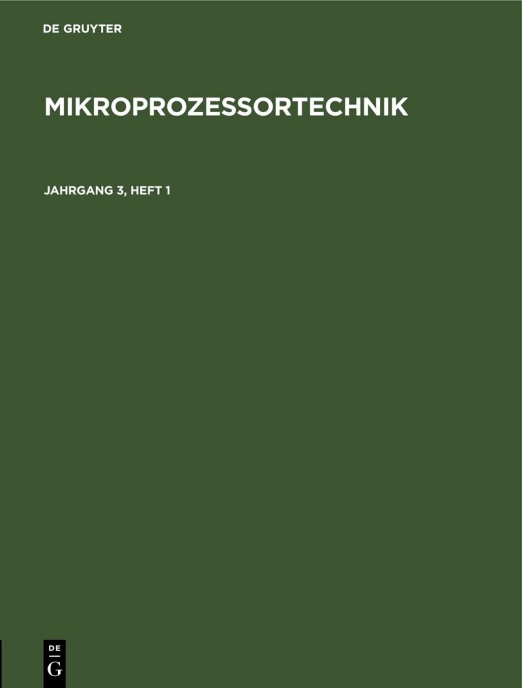 MP. Jahrgang 3, Heft 1 1st Edition â€“ PDF/EPUB Version Downloadable