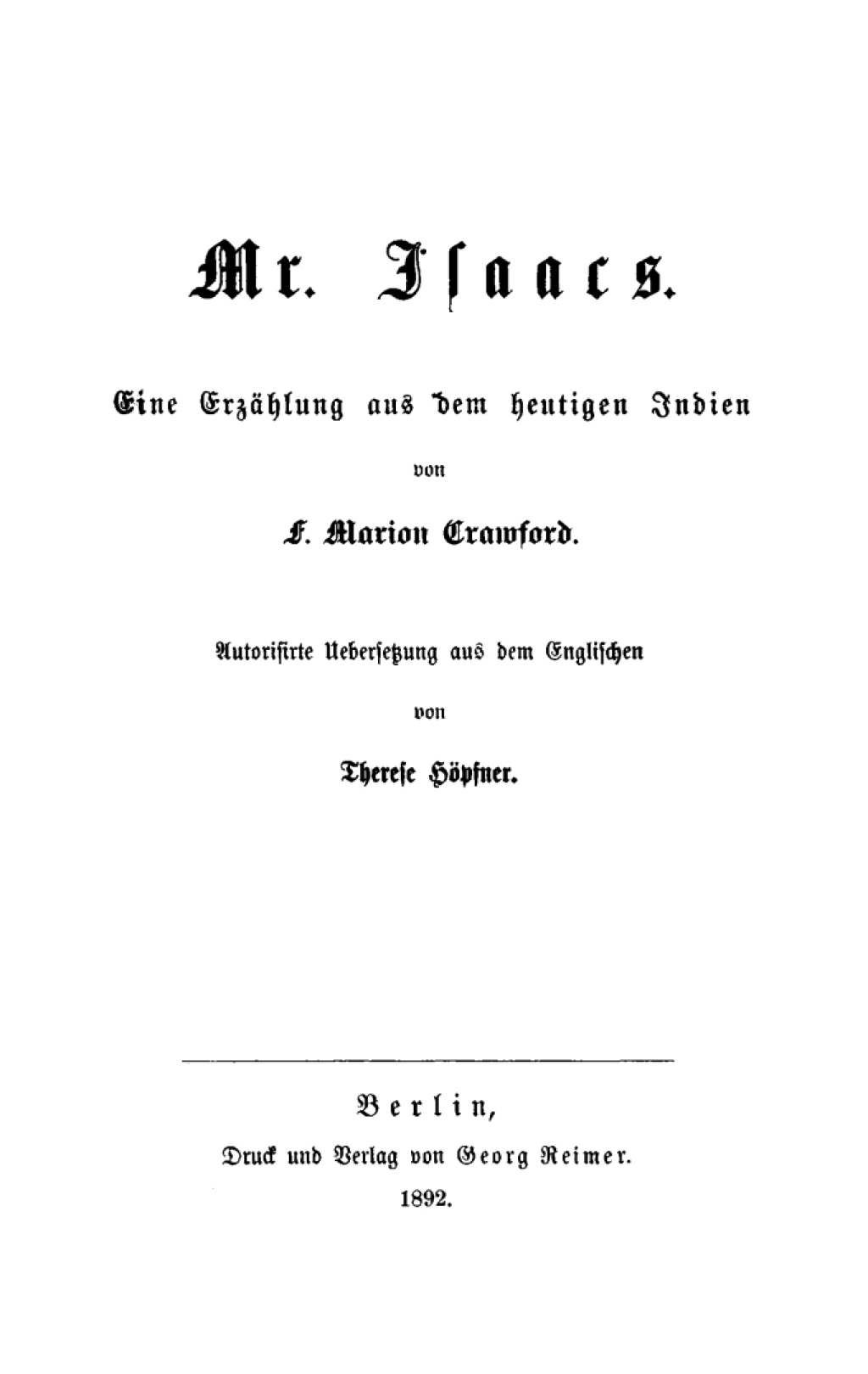 Mr. Isaacs Eine ErzÃ¤hlung aus dem heutigen Indien 1st Edition â€“ PDF/EPUB Version Downloadable