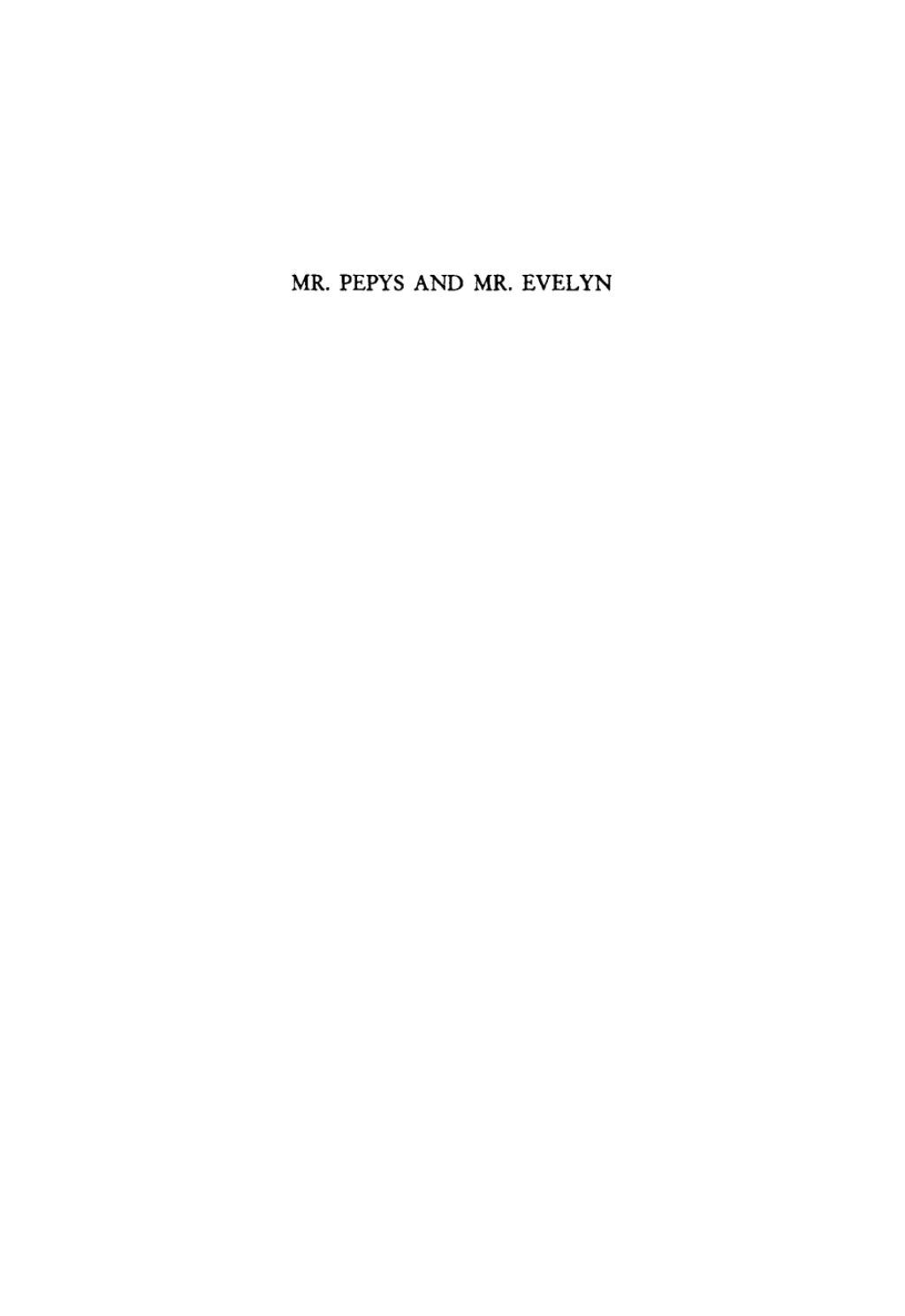 Mr. Pepys and Mr. Evelyn  â€“ PDF/EPUB Version Downloadable