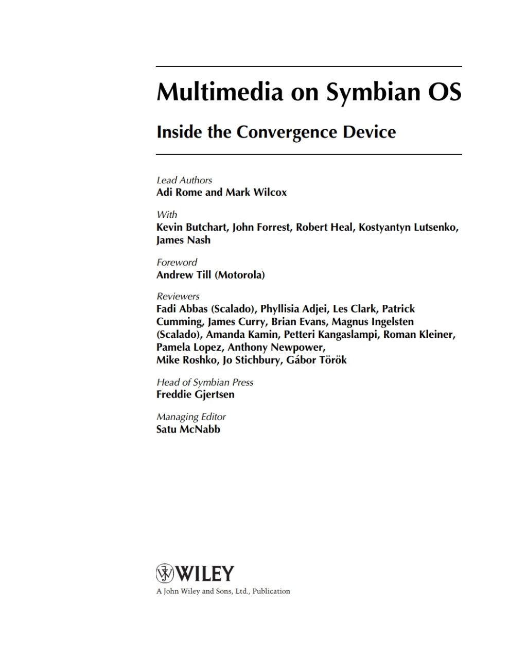 Multimedia on Symbian OS Inside the Convergence Device 1st Edition â€“ PDF/EPUB Version Downloadable