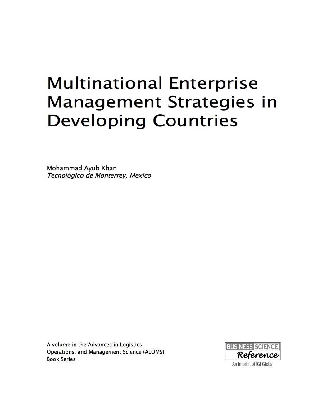 Multinational Enterprise Management Strategies in Developing Countries  â€“ PDF/EPUB Version Downloadable