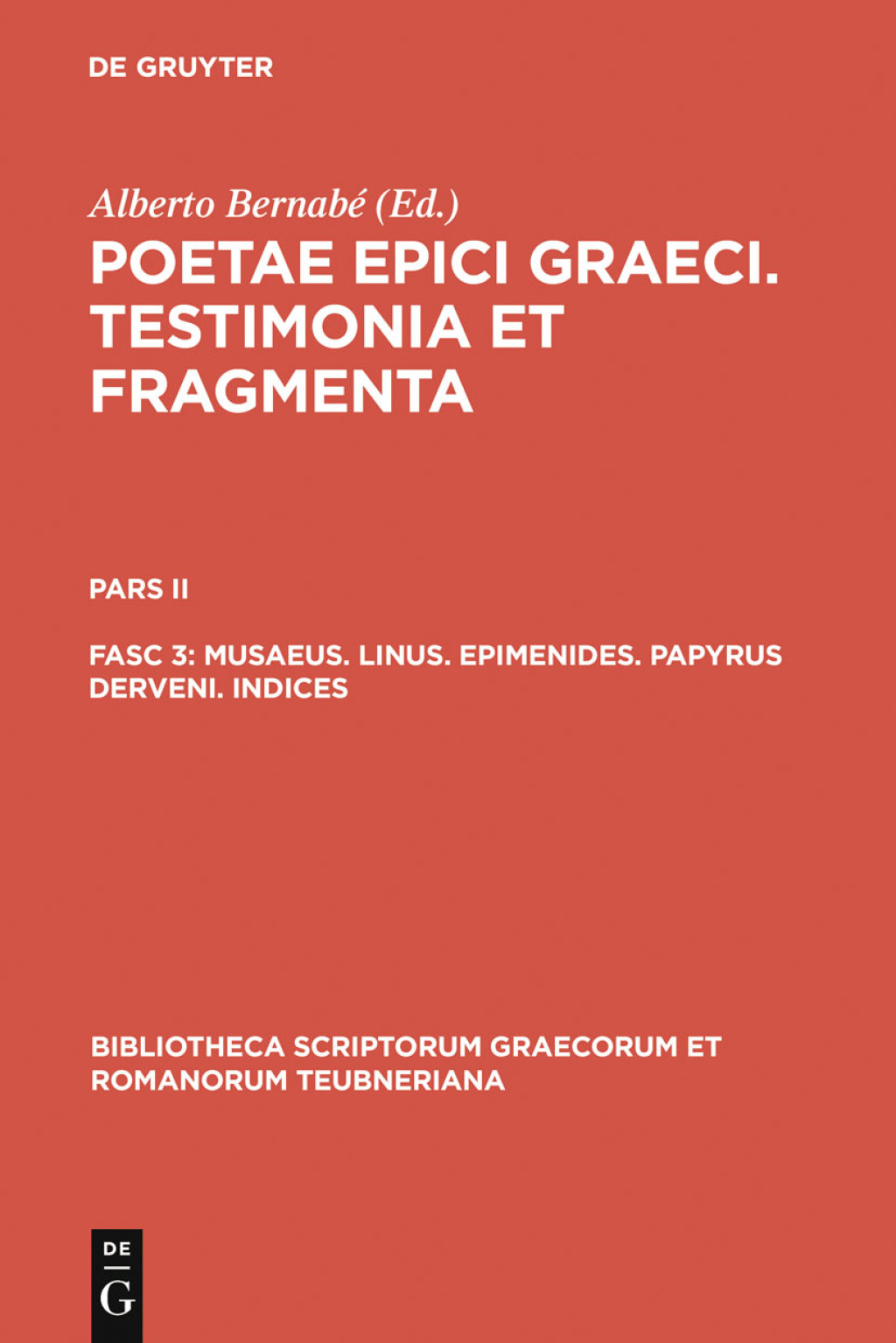 Musaeus. Linus. Epimenides. Papyrus Derveni. Indices 1st Edition â€“ PDF/EPUB Version Downloadable