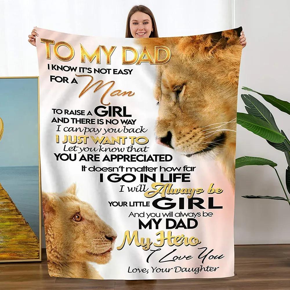 My Dad My Hero Fleece Quilt Blanket Father Daughter Gifts For Dad - TopBestClothing