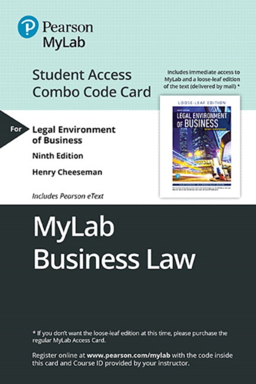 MyLab Business Law with Pearson eText + Print Combo Access Code for Legal Environment of Business 9th Edition â€“ PDF/EPUB Version Downloadable