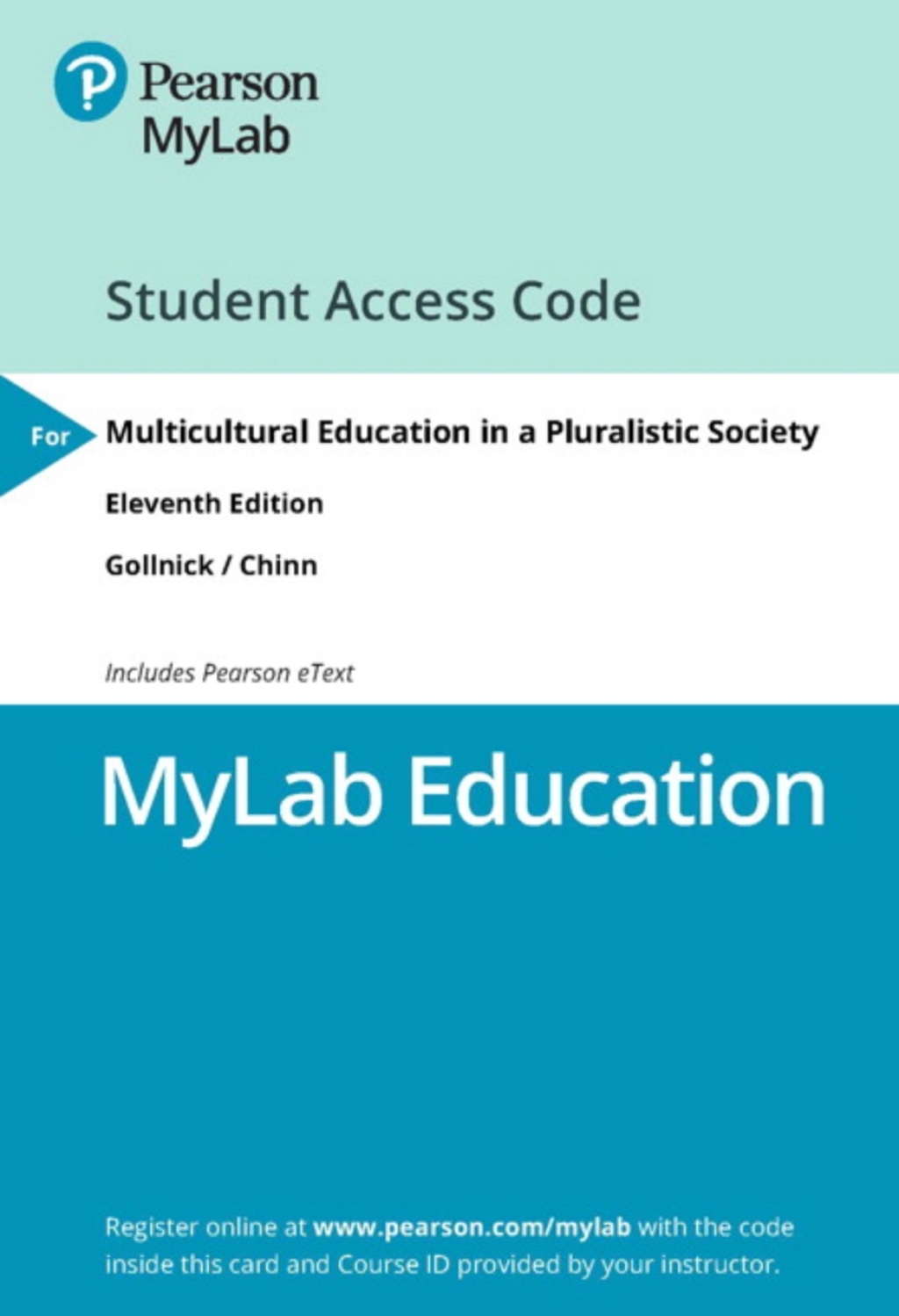 MyLab Education with Pearson eText Access Code for Multicultural Education in a Pluralistic Society 11th Edition â€“ PDF/EPUB Version Downloadable