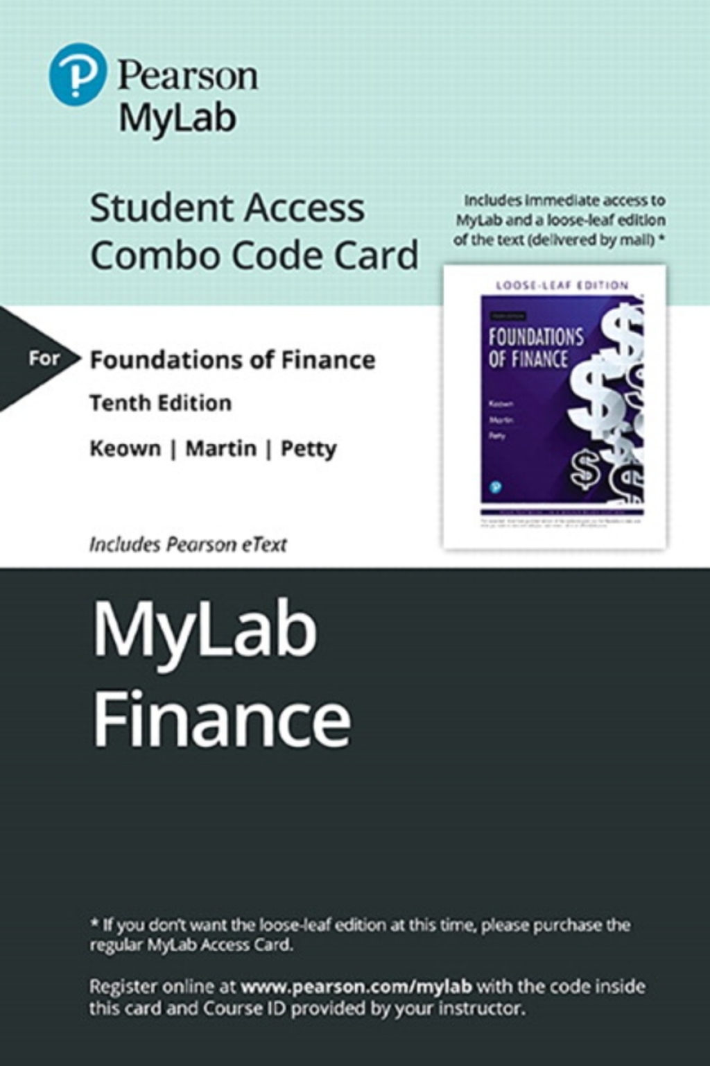 MyLab Finance with Pearson eText + Print Combo Access Code for Foundations of Finance 10th Edition â€“ PDF/EPUB Version Downloadable