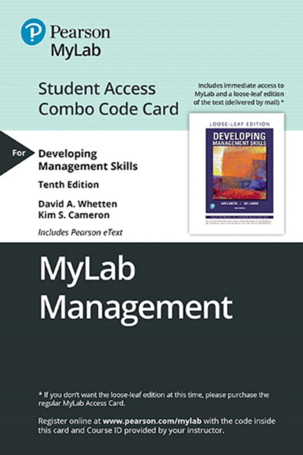 MyLab Management with Pearson eText + Print Combo Access Code for Developing Management Skills 10th Edition â€“ PDF/EPUB Version Downloadable