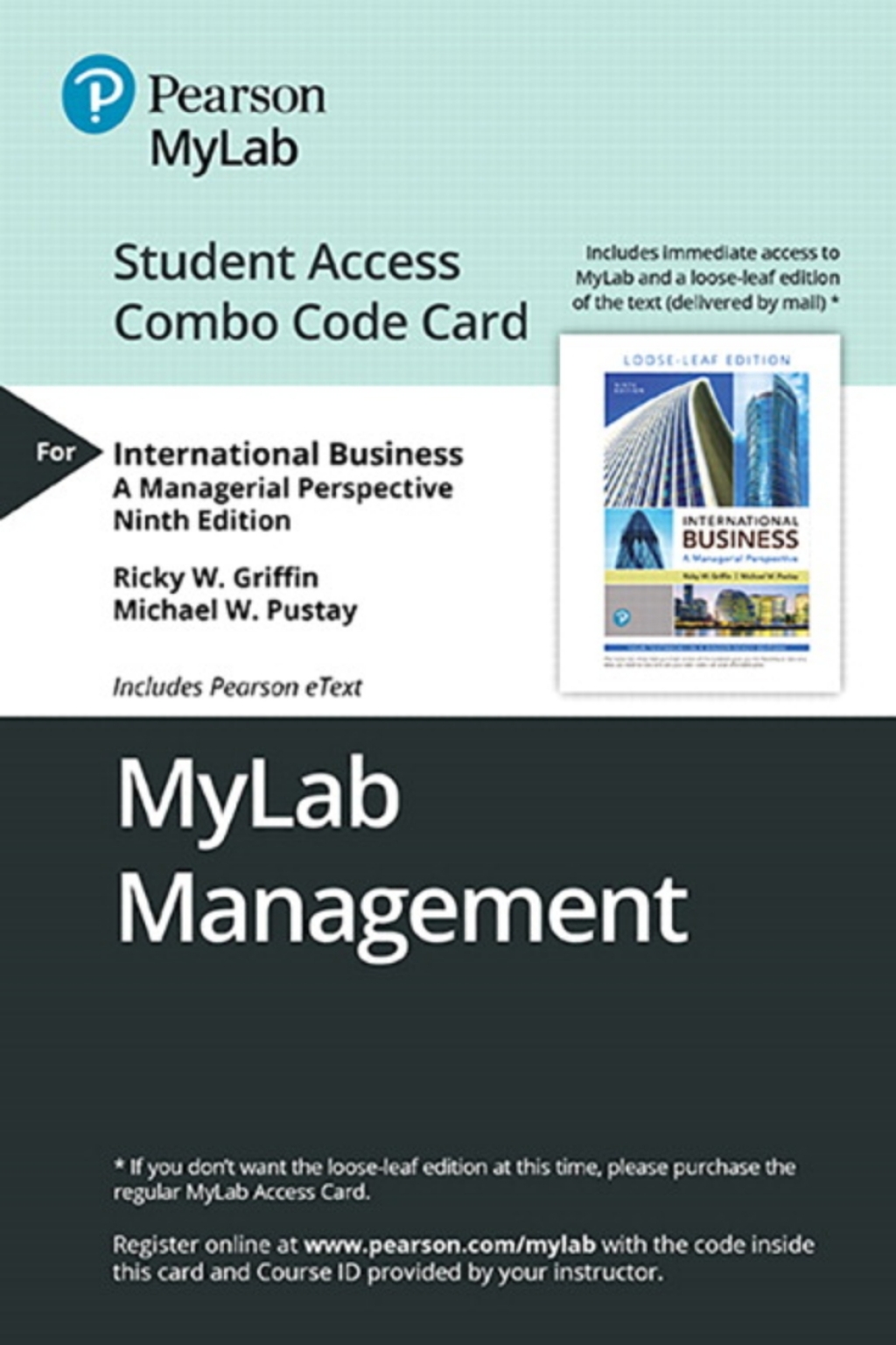 MyLab Management with Pearson eText + Print Combo Access Code for International Business: A Managerial Perspective 9th Edition â€“ PDF/EPUB Version Downloadable