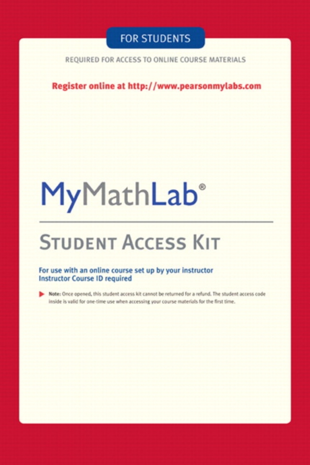 MyLab Math -- Standalone Access Card 4th Edition â€“ PDF/EPUB Version Downloadable