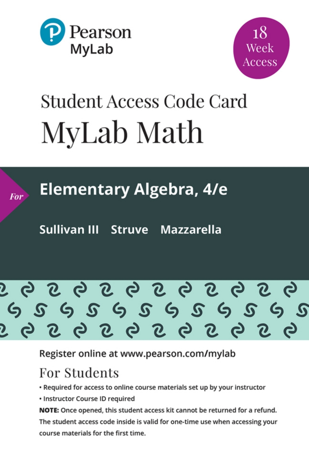 MyLab Math with Pearson eText (up to 18-weeks) Access Code for Elementary Algebra 4th Edition â€“ PDF/EPUB Version Downloadable