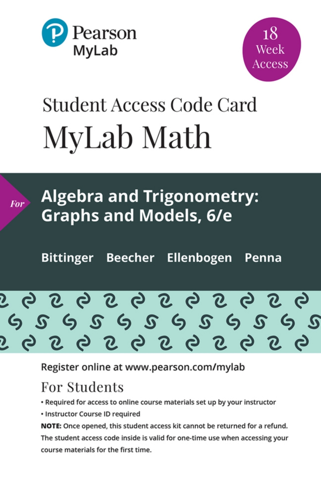 MyLab Math with Pearson eText Access Code (18 Weeks) for Algebra and Trigonometry: Graphs and Models 6th Edition â€“ PDF/EPUB Version Downloadable