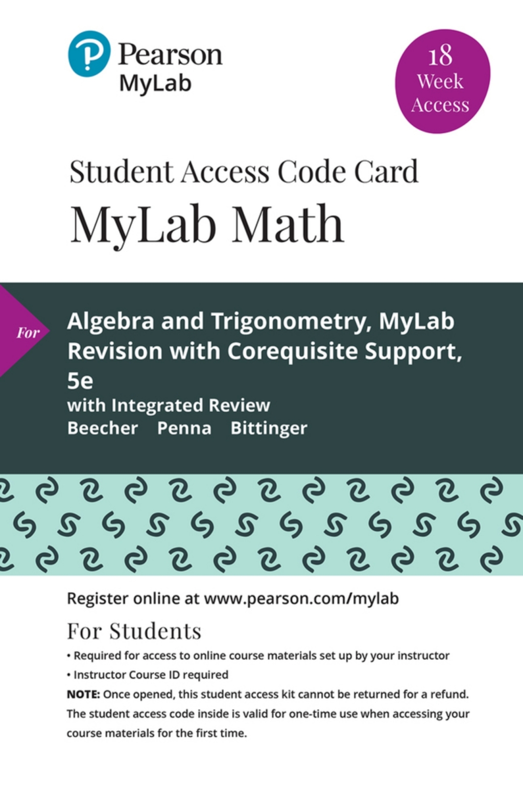 MyLab Math with Pearson eText Access Code (18 Weeks) for Algebra and Trigonometry MyLab Revision with Corequisite Support 5th Edition â€“ PDF/EPUB Version Downloadable
