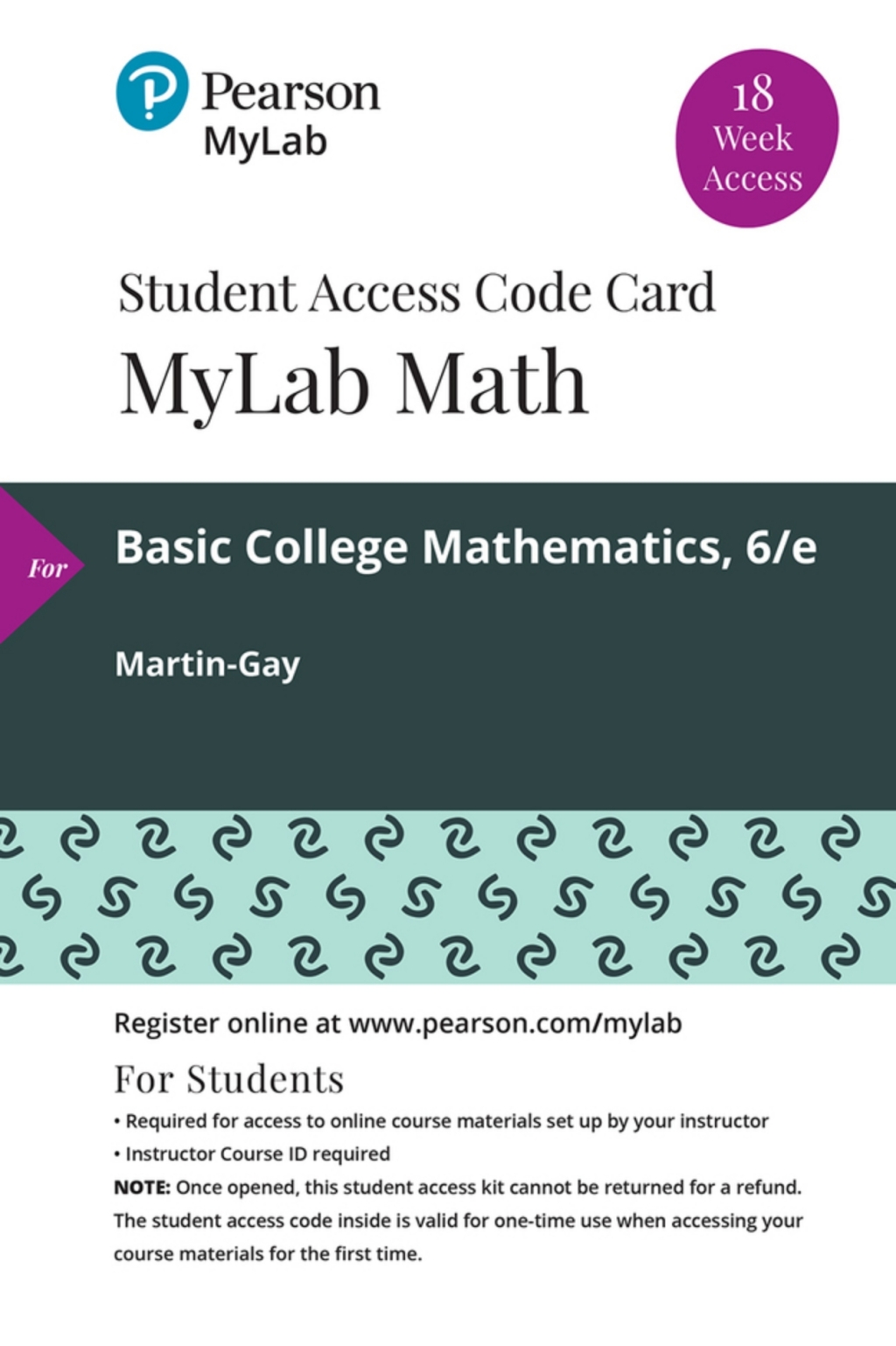 MyLab Math with Pearson eText Access Code (18 Weeks) for Basic College Mathematics 6th Edition â€“ PDF/EPUB Version Downloadable