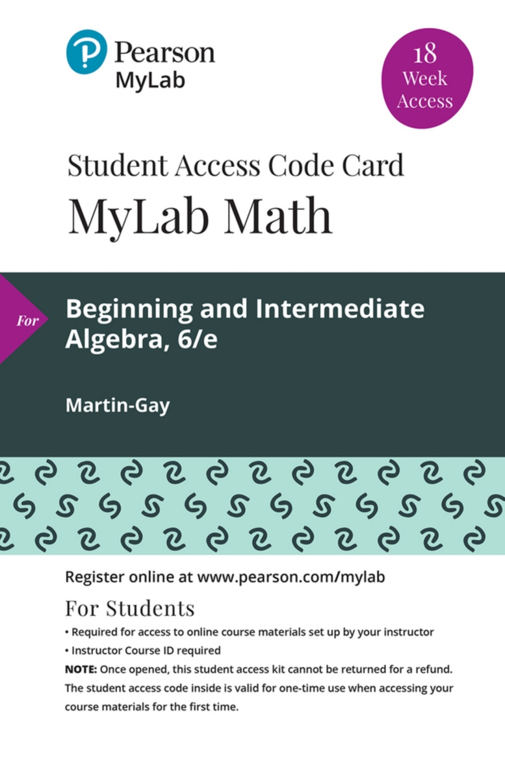 MyLab Math with Pearson eText Access Code (18 Weeks) for Beginning & Intermediate Algebra 6th Edition â€“ PDF/EPUB Version Downloadable