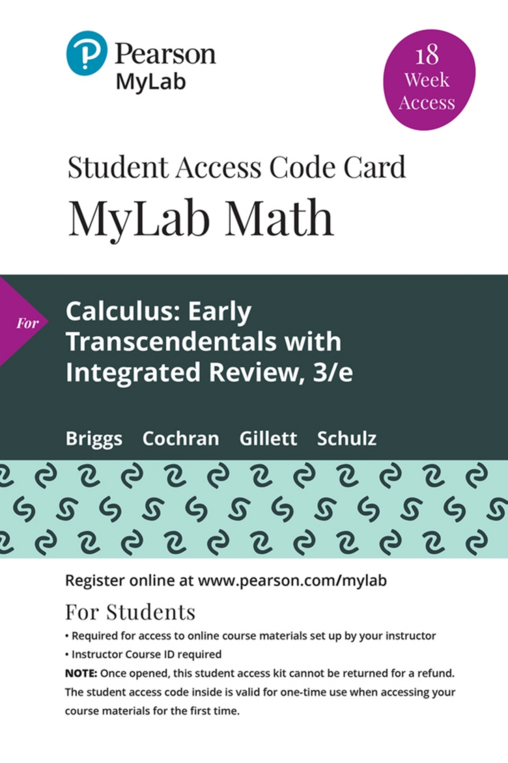 MyLab Math with Pearson eText Access Code (18 Weeks) for Calculus: Early Transcendentals with Integrated Review 3rd Edition â€“ PDF/EPUB Version Downloadable