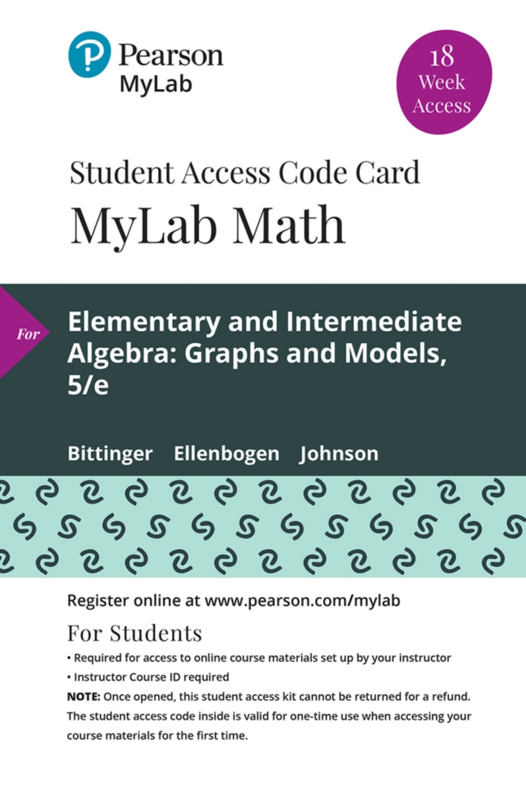 MyLab Math with Pearson eText Access Code (18 Weeks) for Elementary and Intermediate Algebra: Graphs and Models 5th Edition â€“ PDF/EPUB Version Downloadable