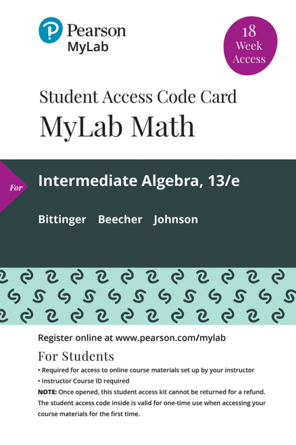 MyLab Math with Pearson eText Access Code (18 Weeks) for Intermediate Algebra 13th Edition â€“ PDF/EPUB Version Downloadable