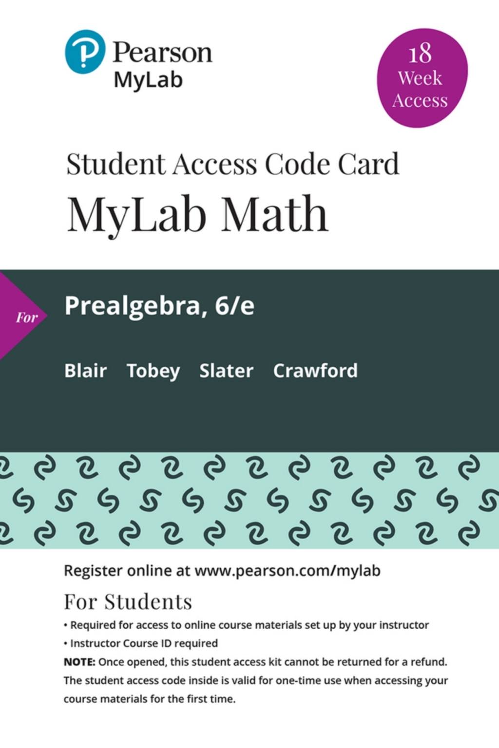MyLab Math with Pearson eText Access Code (18 Weeks) for Prealgebra 6th Edition â€“ PDF/EPUB Version Downloadable