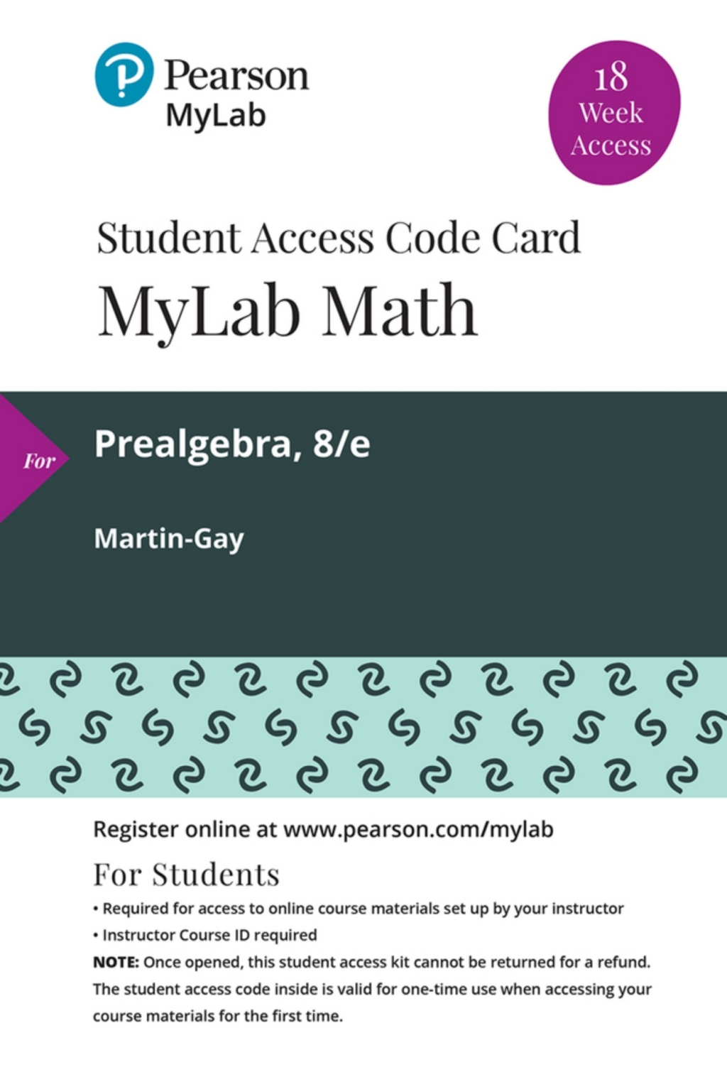MyLab Math with Pearson eText Access Code (18 Weeks) for Prealgebra 8th Edition â€“ PDF/EPUB Version Downloadable