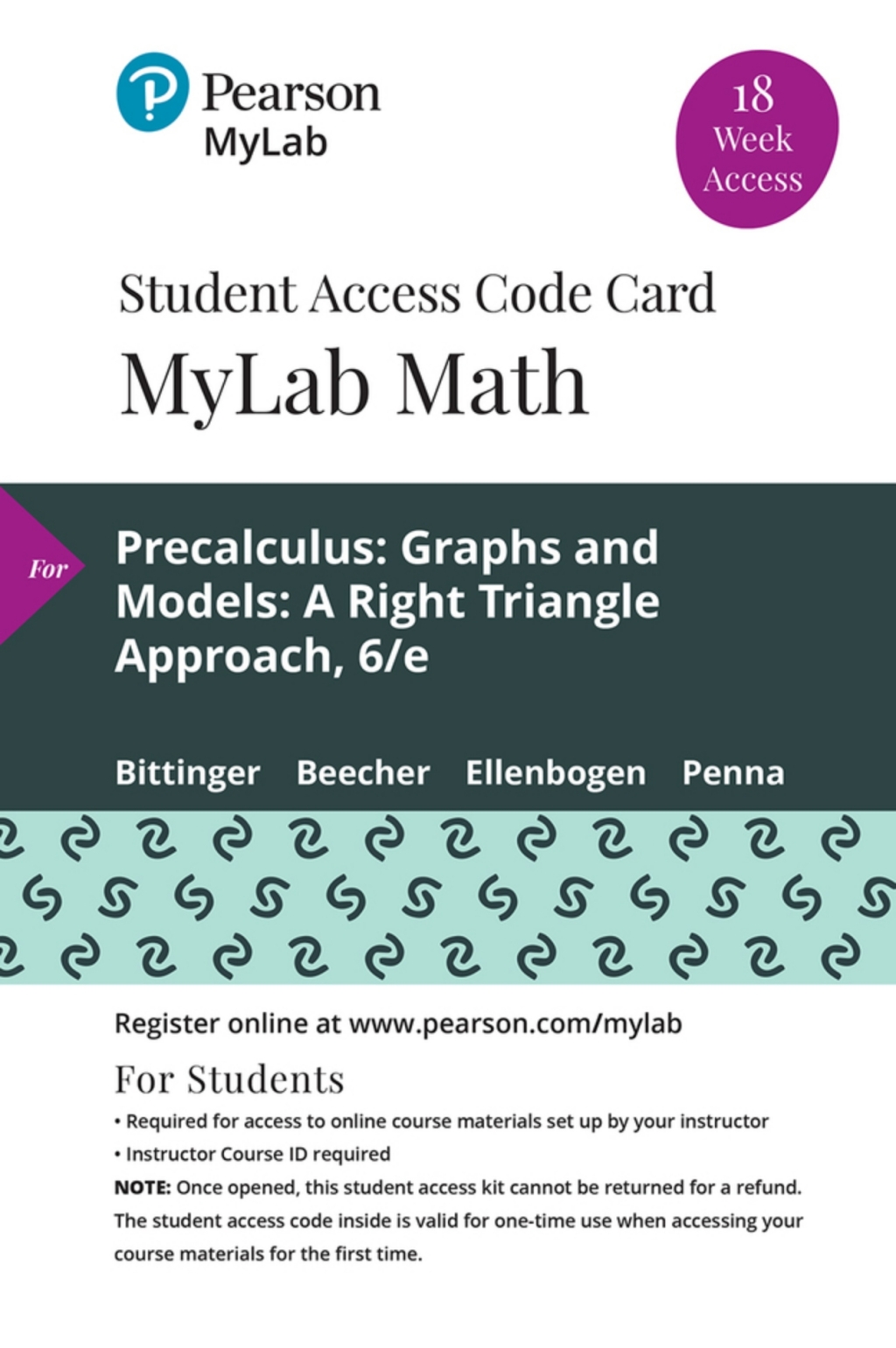 MyLab Math with Pearson eText Access Code (18 Weeks) for Precalculus: Graphs and Models, A Right Triangle Approach 6th Edition â€“ PDF/EPUB Version Downloadable