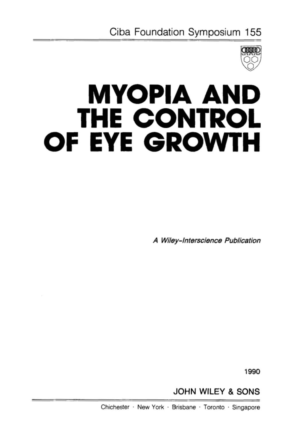 Myopia and the Control of Eye Growth 1st Edition â€“ PDF/EPUB Version Downloadable