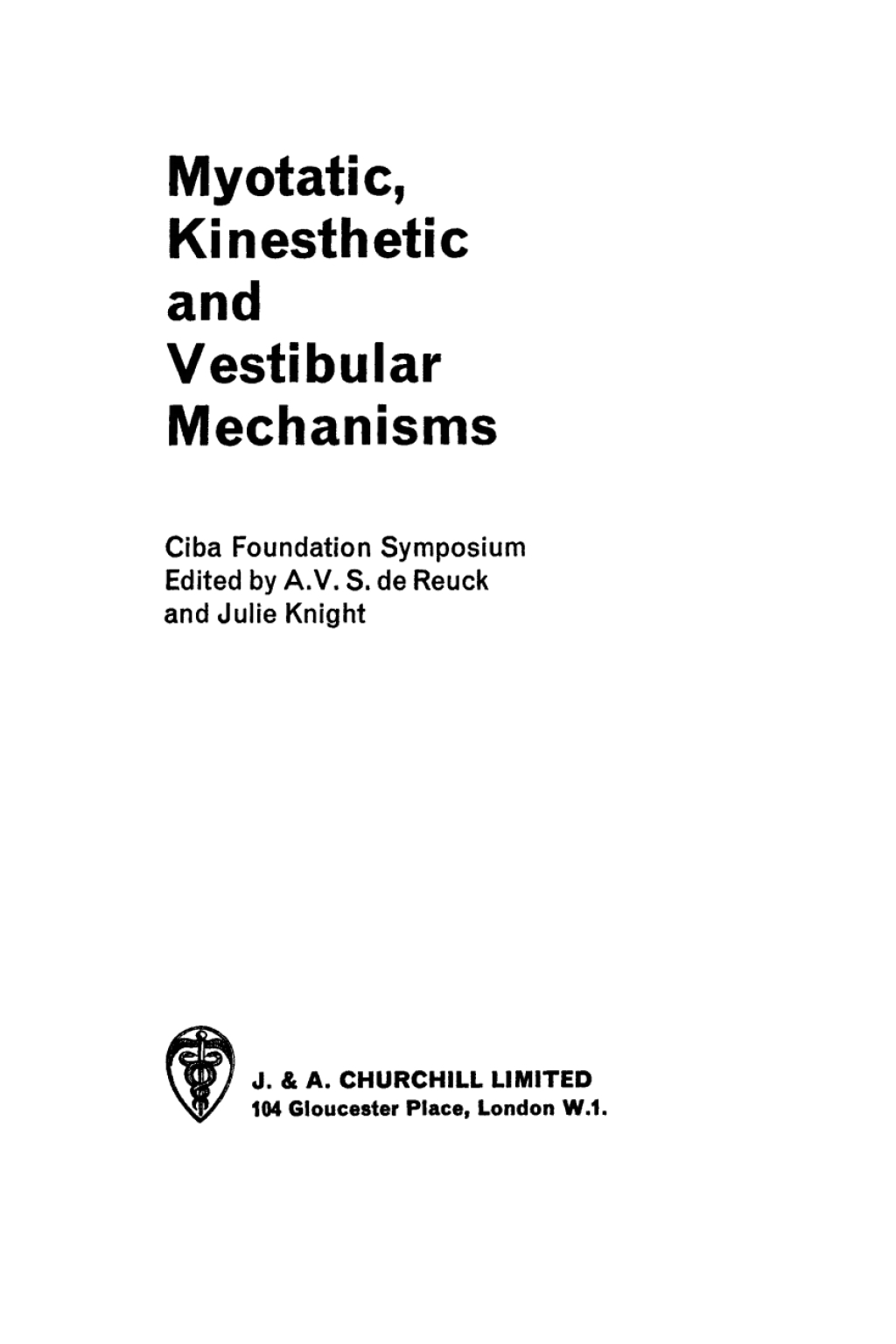 Myotatic, Kinesthetic and Vestibular Mechanisms 1st Edition â€“ PDF/EPUB Version Downloadable