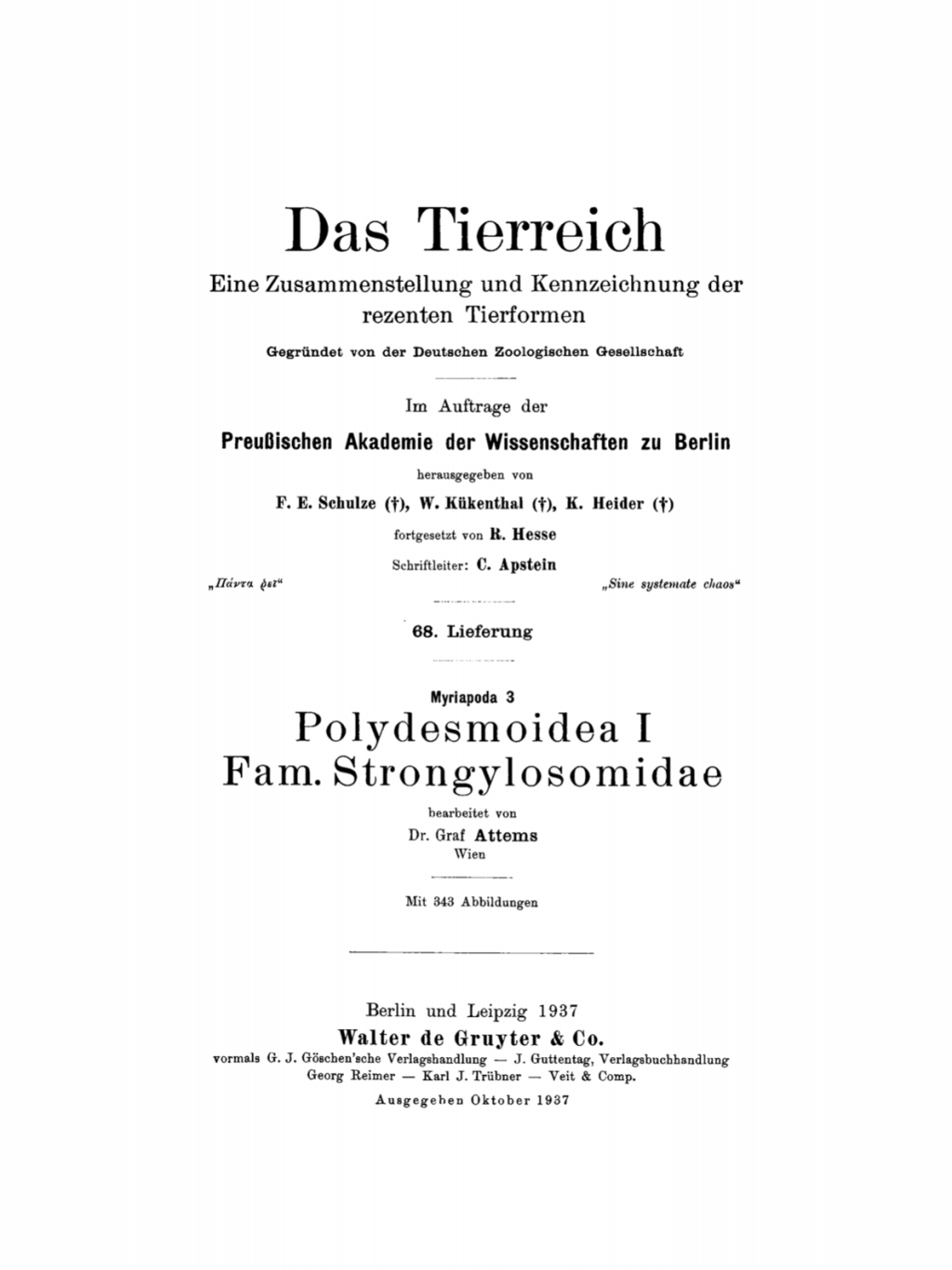 Myriapoda, 3. Polydesmoidea, 1. Fam. Strongylosomidae 1st Edition â€“ PDF/EPUB Version Downloadable