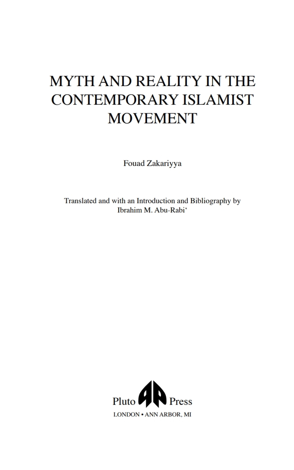 Myth and Reality in the Contemporary Islamist Movement 1st Edition â€“ PDF/EPUB Version Downloadable