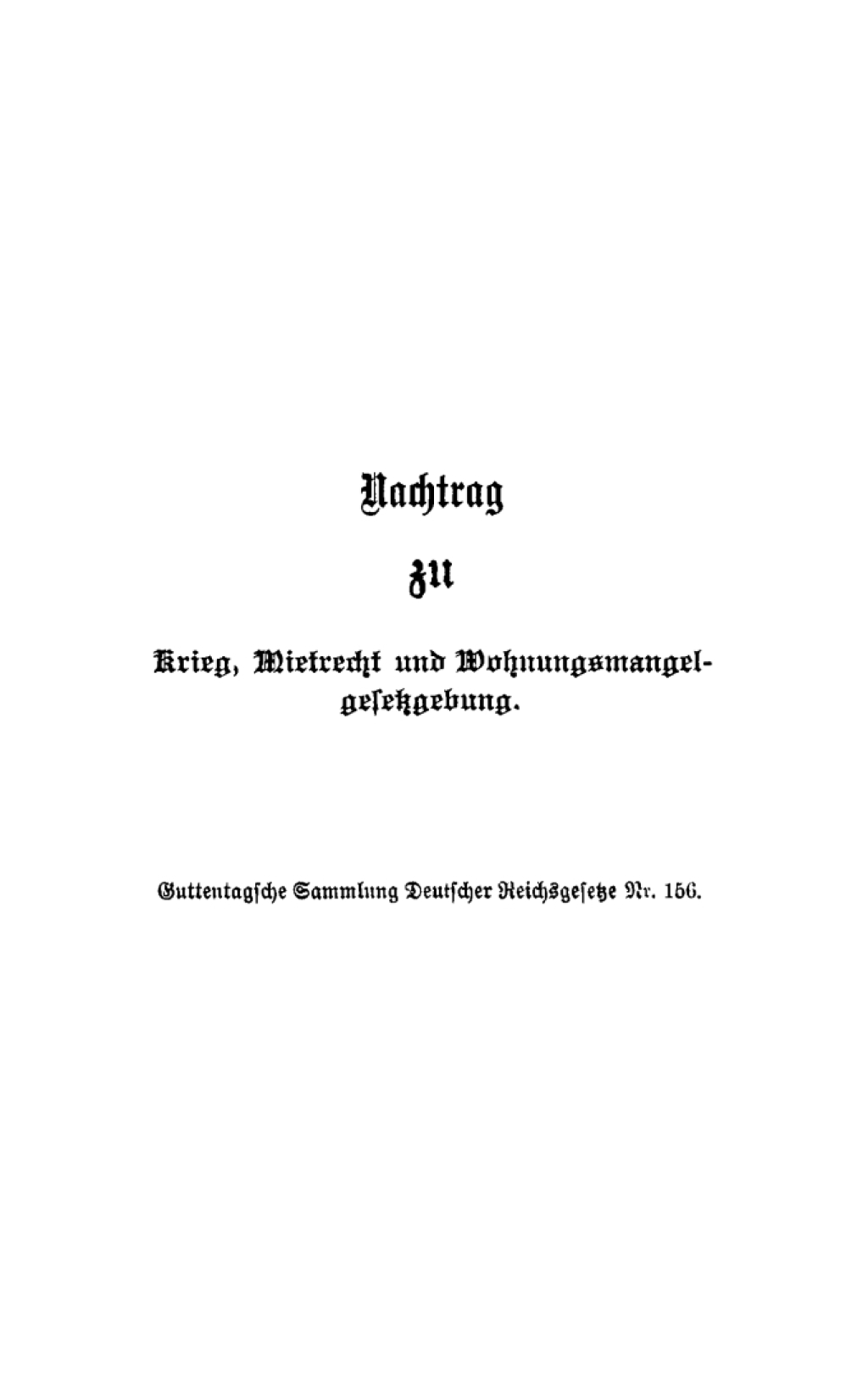 Nachtrag zu Krieg, Mietrecht und Wohnungsmangelgesetzgebung 1st Edition â€“ PDF/EPUB Version Downloadable