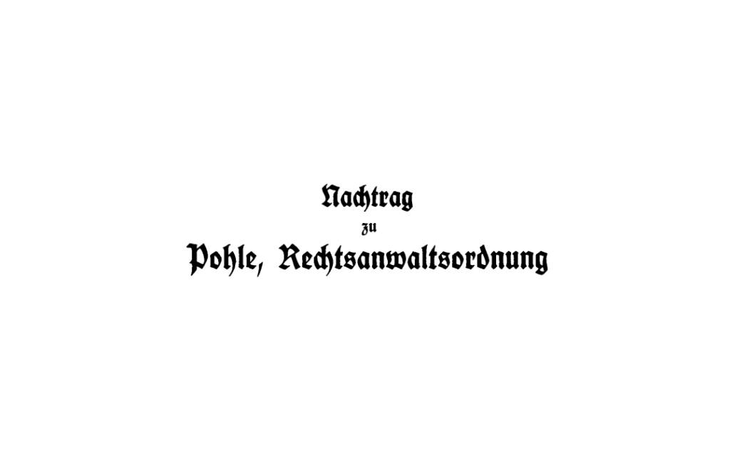 Nachtrag zur Rechtsanwaltsordnung zur Anpassung an die bis zum 1. Mai 1935 eingetretenen GesetzesÃ¤nderungen 1st Edition â€“ PDF/EPUB Version Downloadable