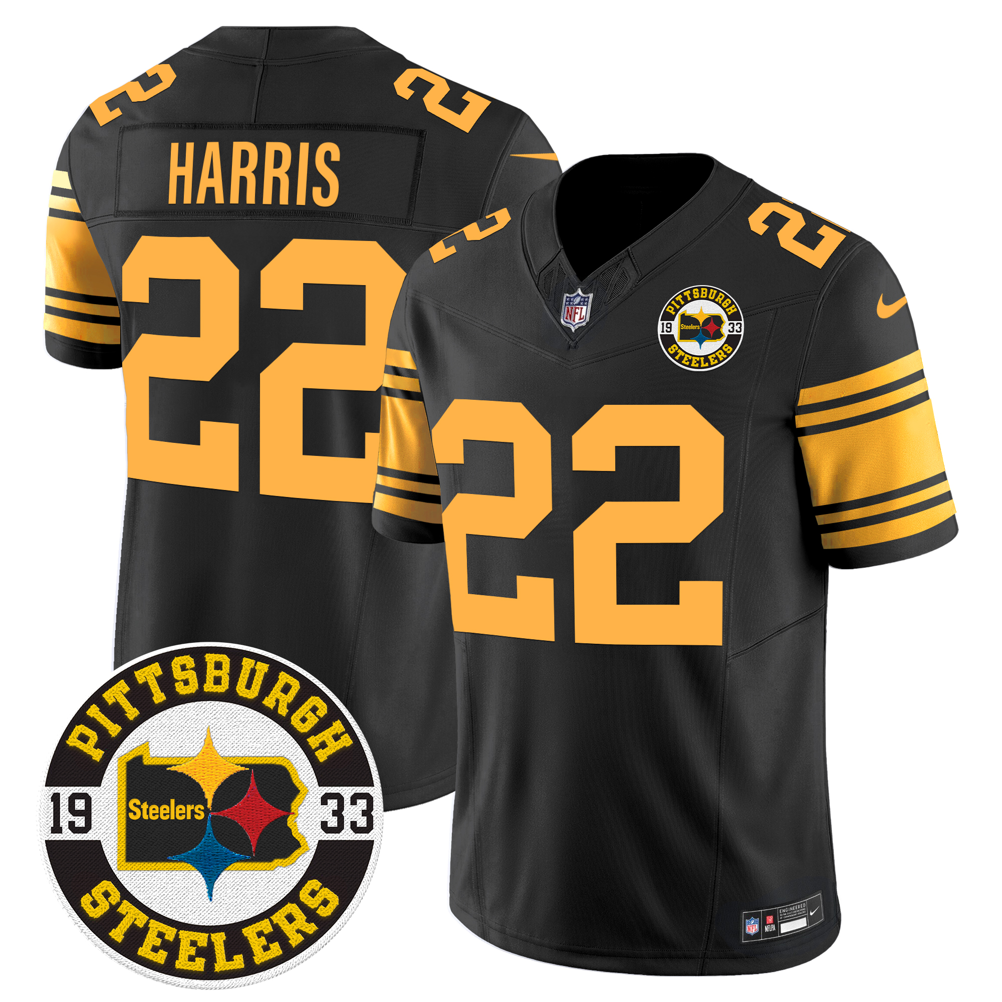 Najee Harris Men's Pittsburgh Steelers 2024 Vapor Limited Color Rush Jersey - All Stitched
