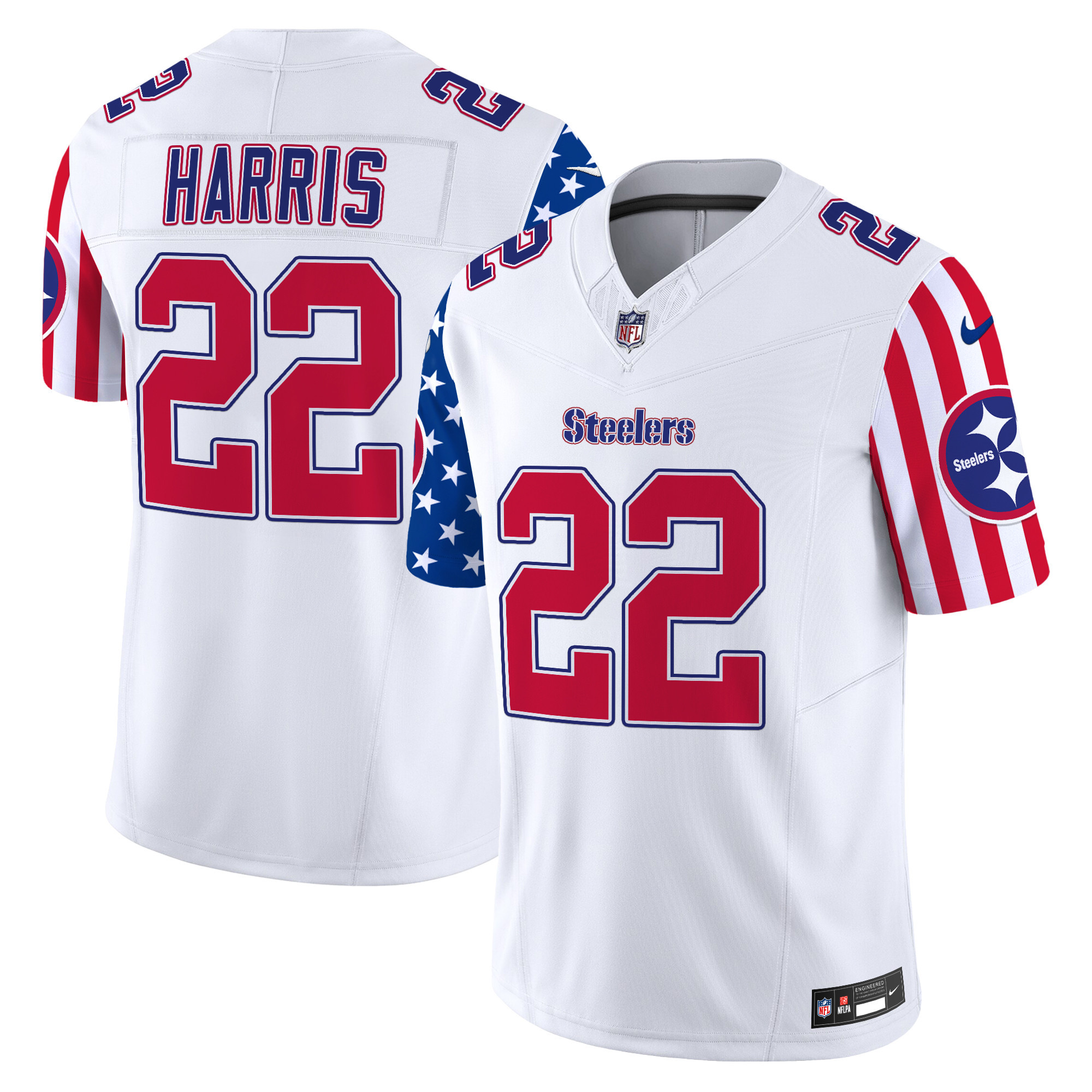 Najee Harris Men's Pittsburgh Steelers American Style Vapor Limited White Jersey - All Stitched