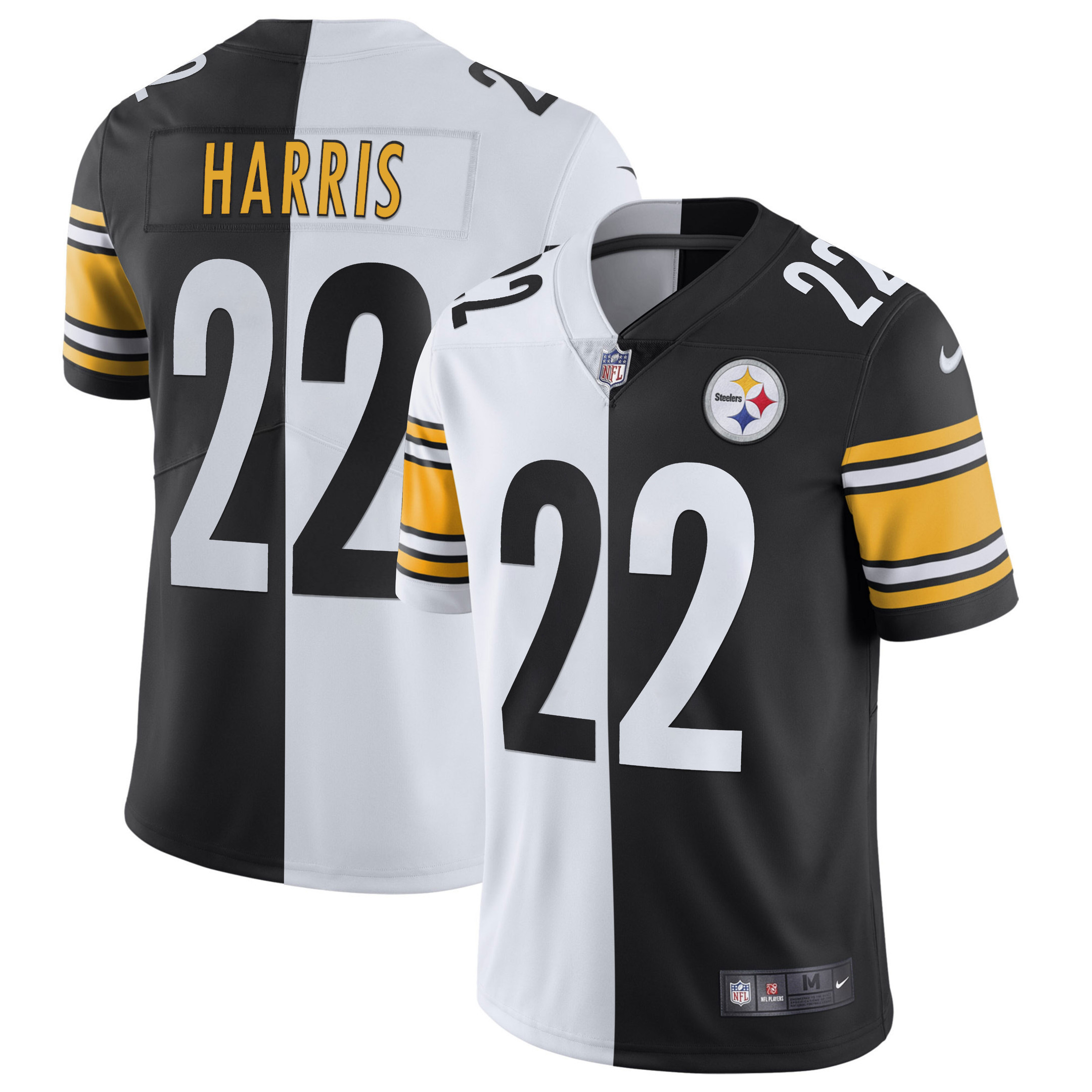 Najee Harris Men's Pittsburgh Steelers Gold & Split - All Stitched Split Jersey - All Stitched