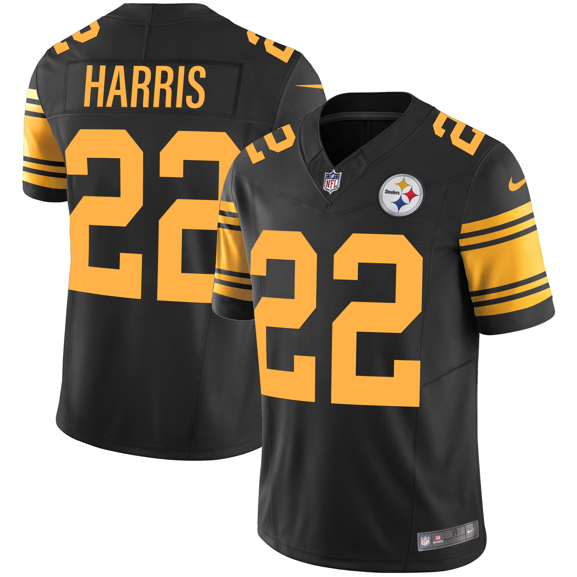 Najee Harris Men's Pittsburgh Steelers Vapor Limited Color Rush Jersey - All Stitched