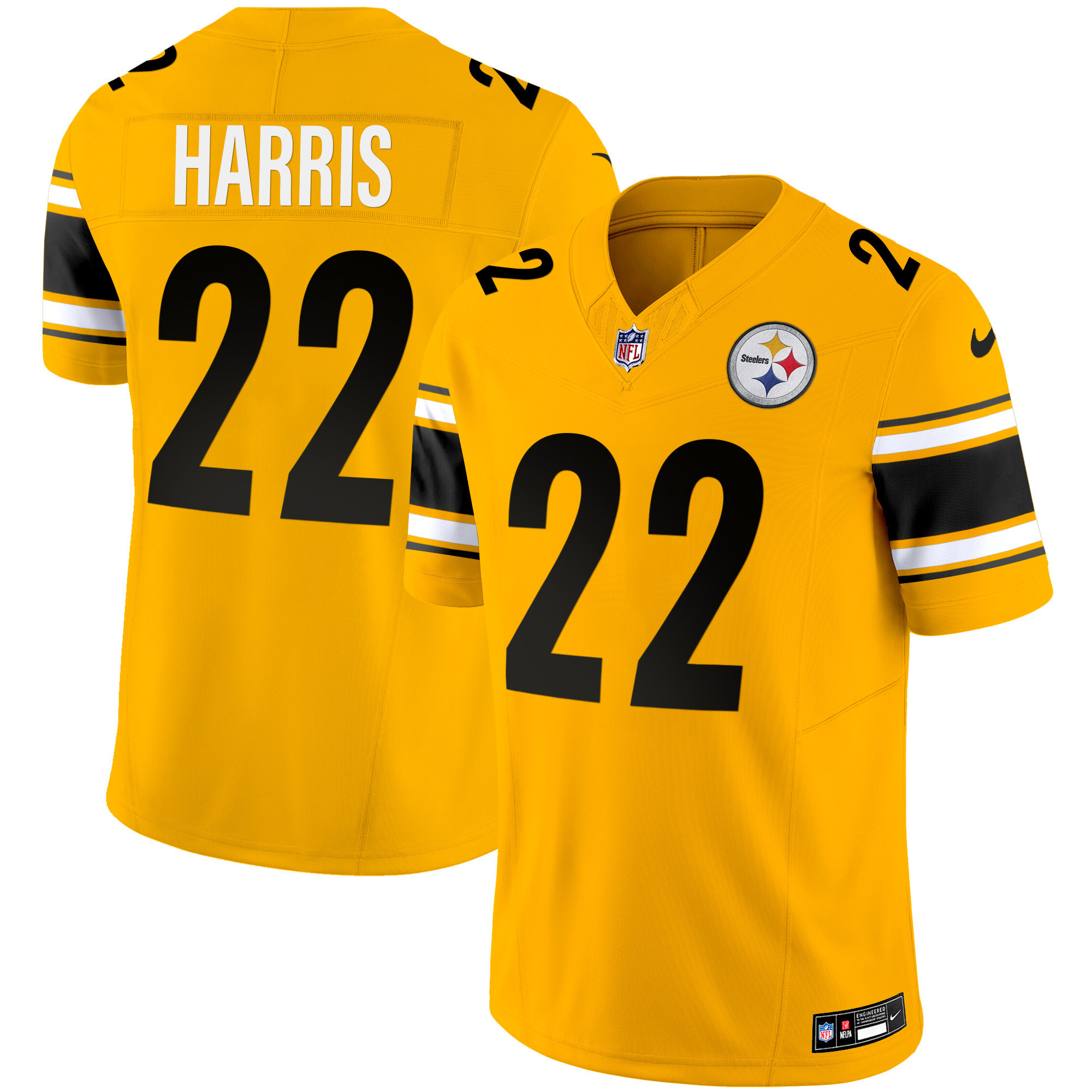 Najee Harris Men's Pittsburgh Steelers Vapor Limited Gold Jersey - All Stitched
