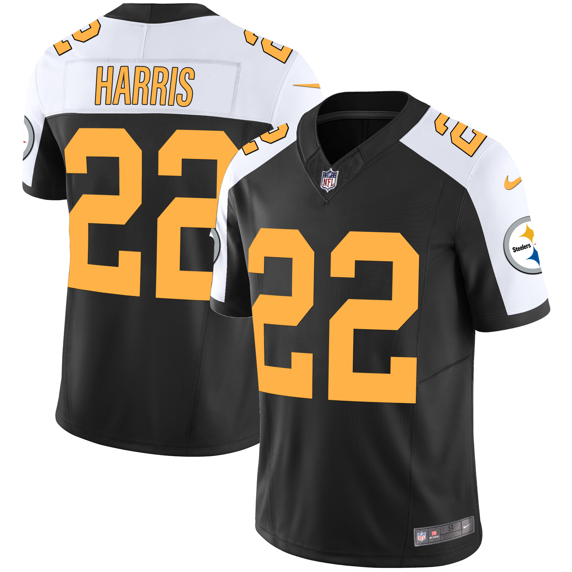 Najee Harris Men's Pittsburgh Steelers Vapor Limited Rush Alternate Jersey - All Stitched