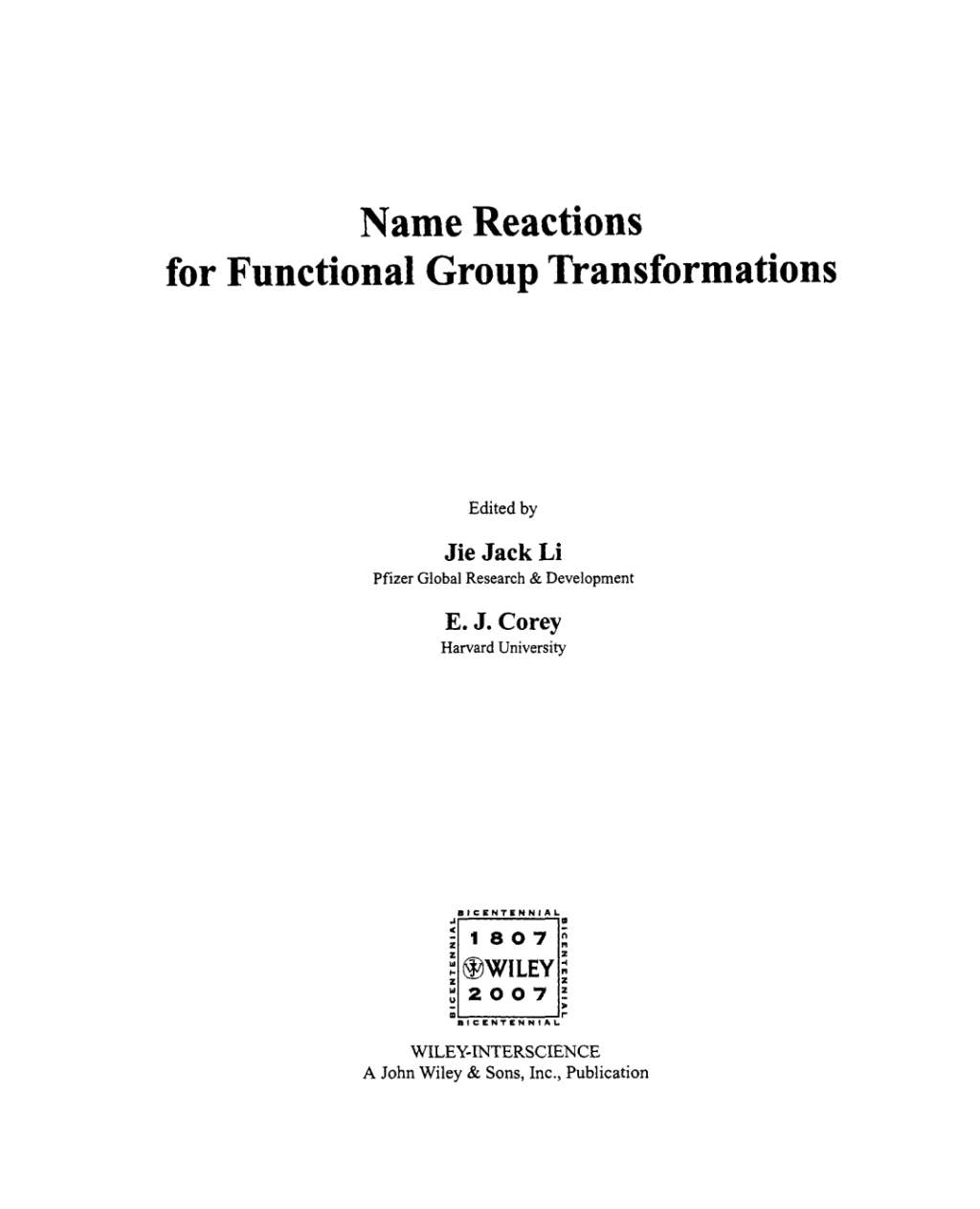 Name Reactions of Functional Group Transformations 1st Edition â€“ PDF/EPUB Version Downloadable