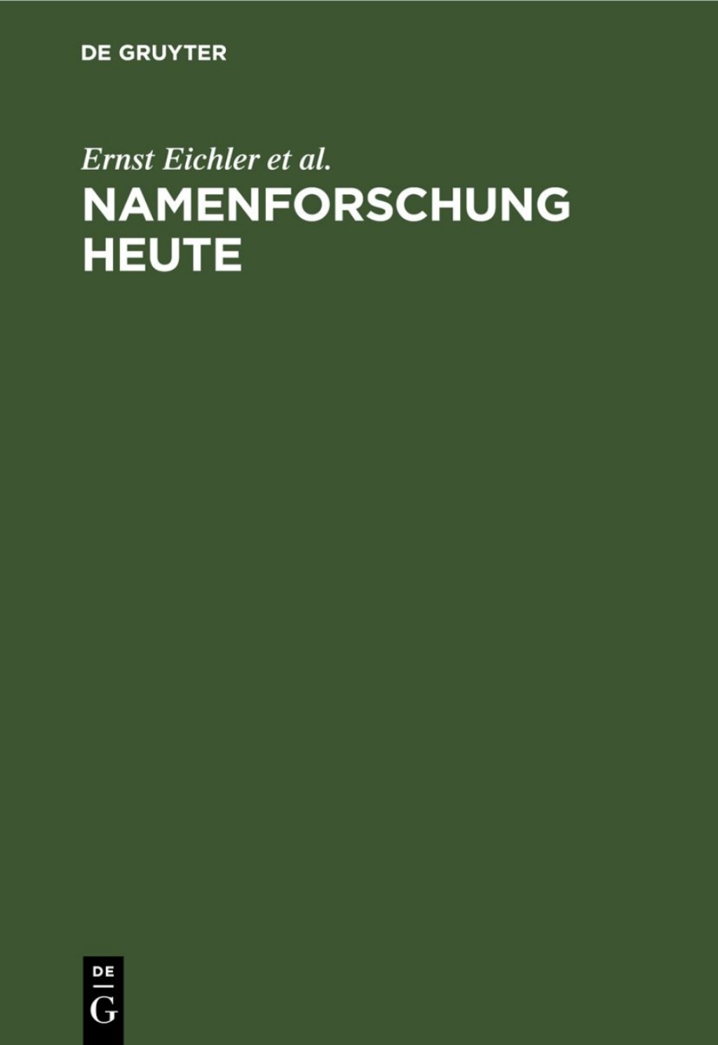 Namenforschung heute Ihre Ergebnisse und Aufgaben in der Deutschen Demokratischen Republik 1st Edition â€“ PDF/EPUB Version Downloadable