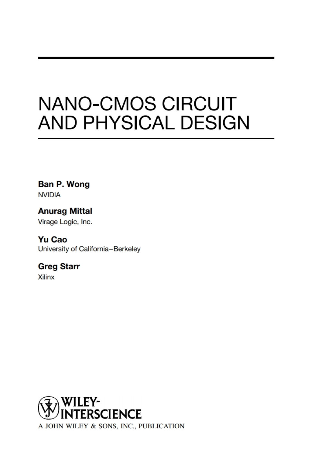 Nano-CMOS Circuit and Physical Design 1st Edition â€“ PDF/EPUB Version Downloadable