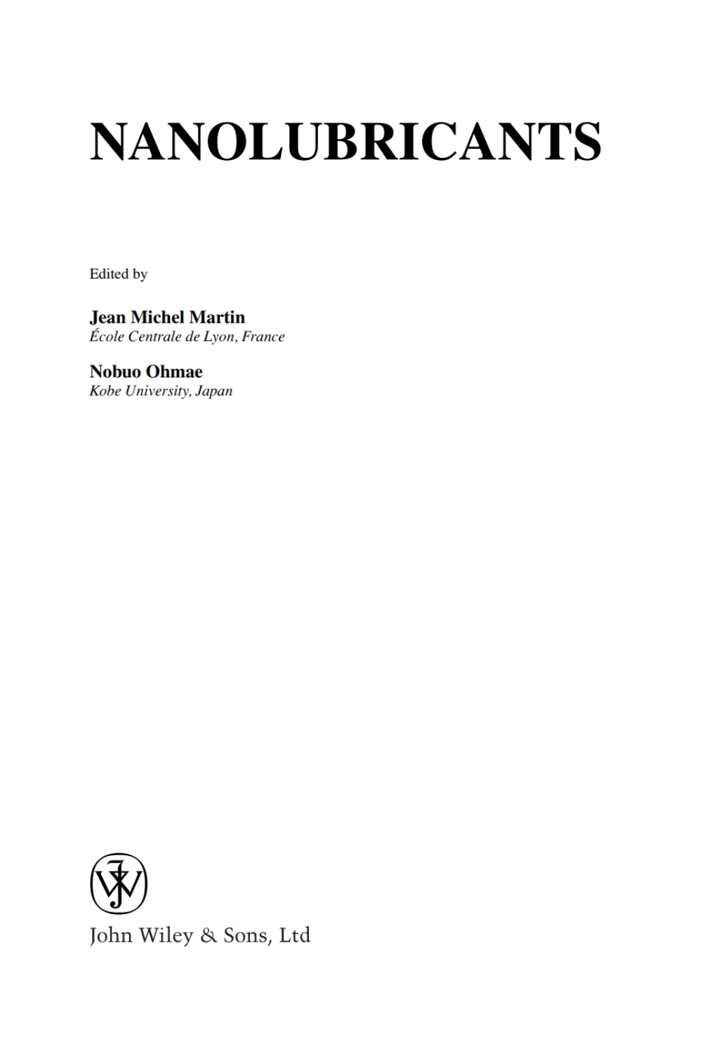 Nanolubricants 1st Edition â€“ PDF/EPUB Version Downloadable