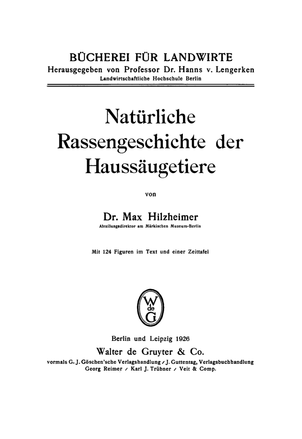 NatÃ¼rliche Rassengeschichte der HaussÃ¤ugetiere 1st Edition â€“ PDF/EPUB Version Downloadable