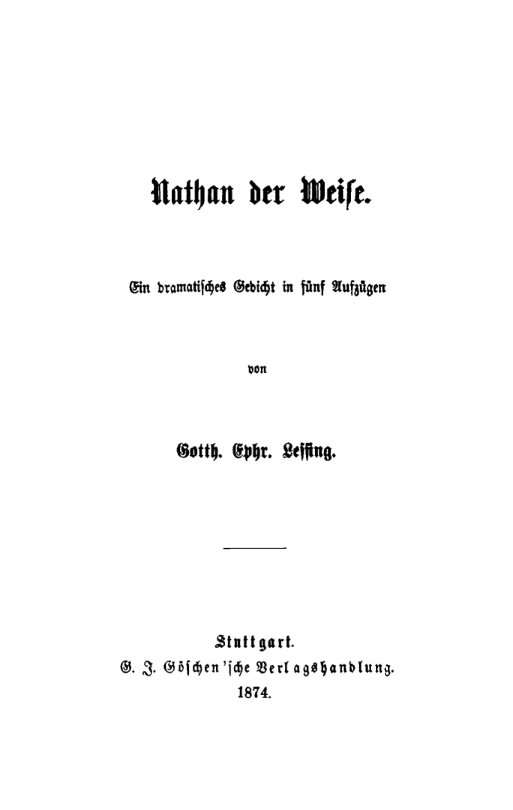 Nathan der Weise Ein dramatisches Gedicht in fÃ¼nf AufzÃ¼gen 1st Edition â€“ PDF/EPUB Version Downloadable