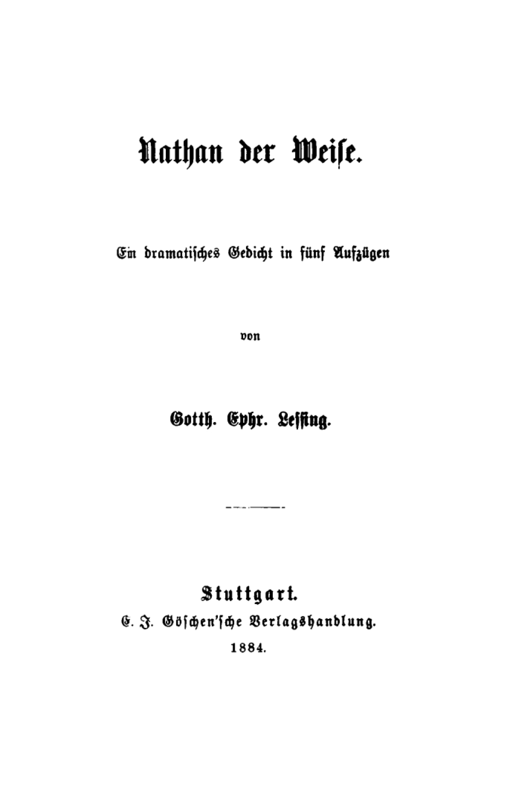 Nathan der Weise Ein dramatisches Gedicht in fÃ¼nf AufzÃ¼gen 1st Edition â€“ PDF/EPUB Version Downloadable