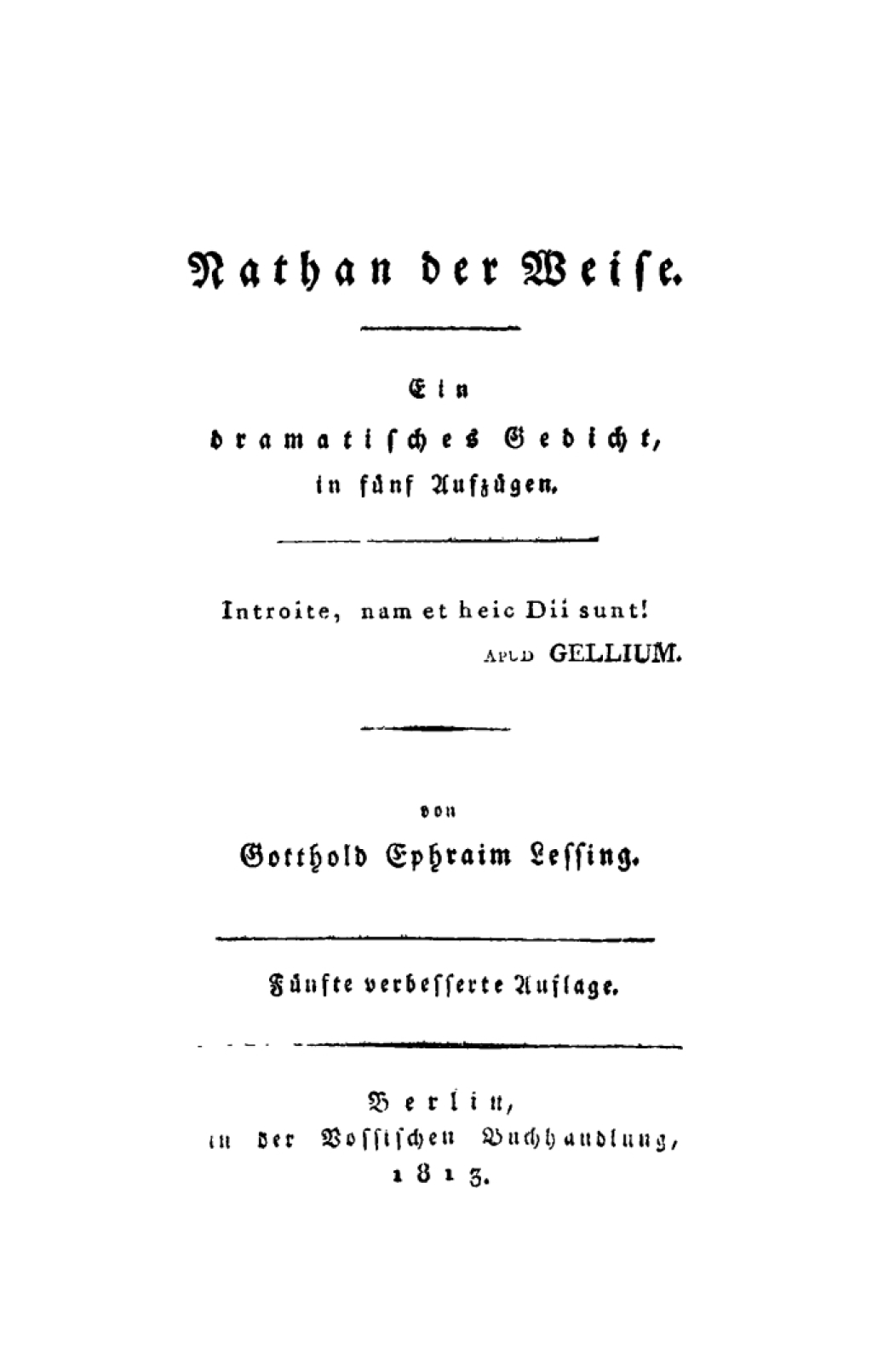 Nathan der Weise Ein dramatisches Gedicht in fÃ¼nf AufzÃ¼gen 5th Edition â€“ PDF/EPUB Version Downloadable