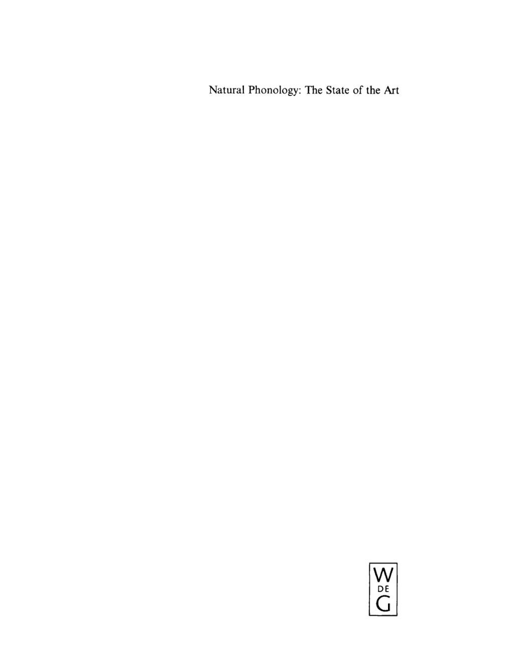 Natural Phonology The State of the Art 1st Edition â€“ PDF/EPUB Version Downloadable