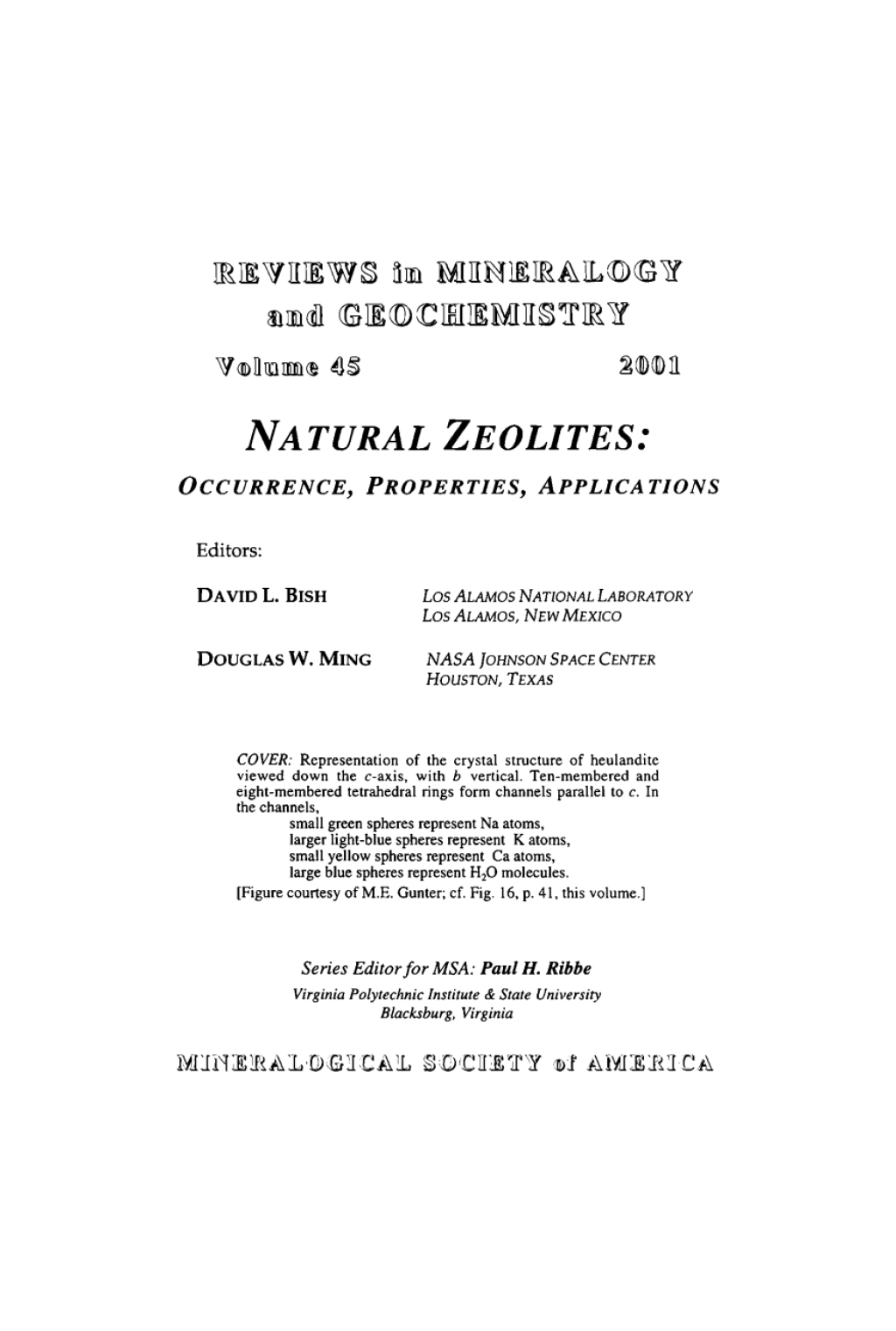 Natural Zeolites Occurrence, Properties, Applications 1st Edition â€“ PDF/EPUB Version Downloadable