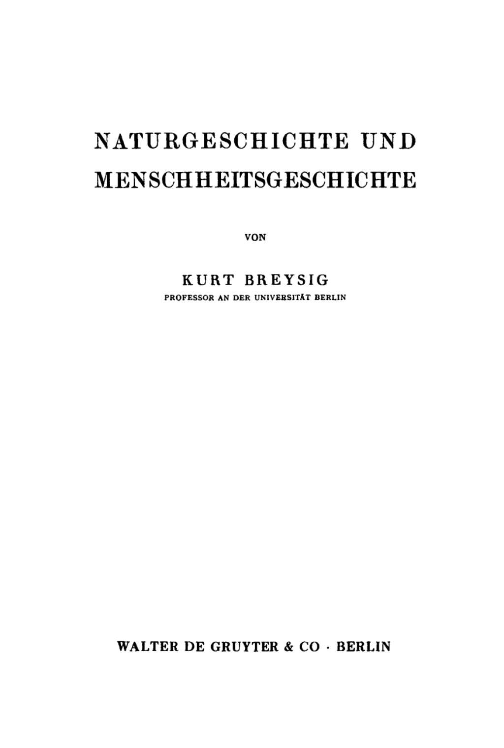 Naturgeschichte und Menschheitsgeschichte 1st Edition â€“ PDF/EPUB Version Downloadable